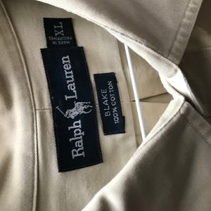 Men's Ralph Lauren Khaki Blake Shirt 100 Cotton XL